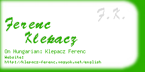 ferenc klepacz business card